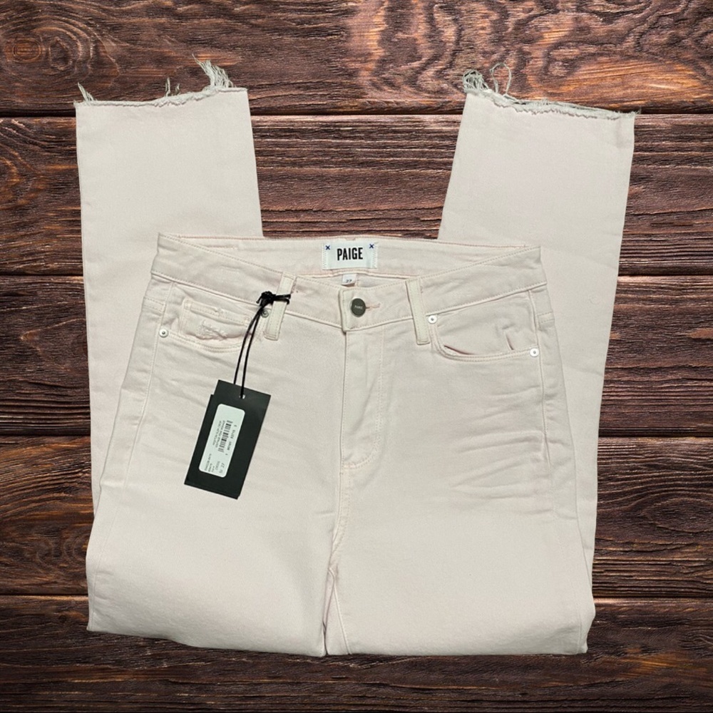 PAIGE hoxton raw hem destructed skinny crop jeans - Picture 8 of 13